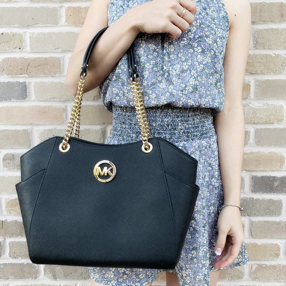 Michael Kors Large chain tote Black Wallet Bundle - Picture 5 of 8